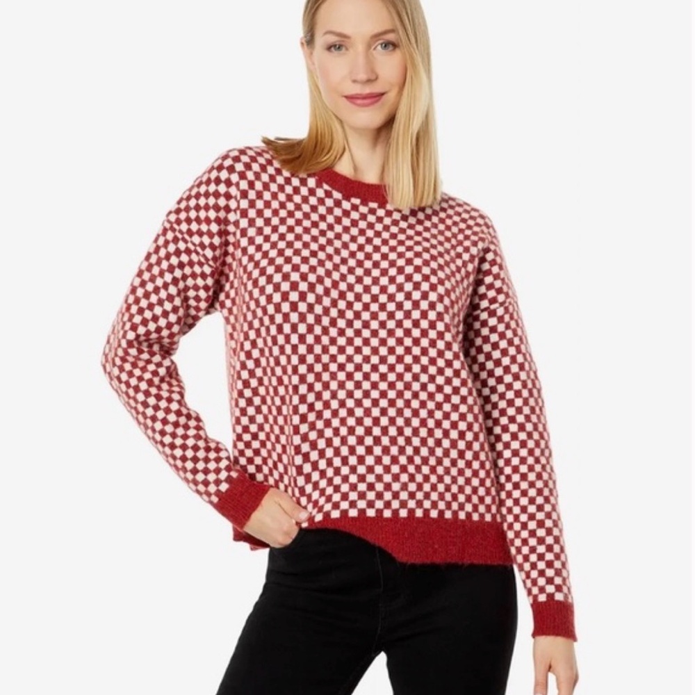 Madewell Checkerboard Jacquard Pullover Sweater
